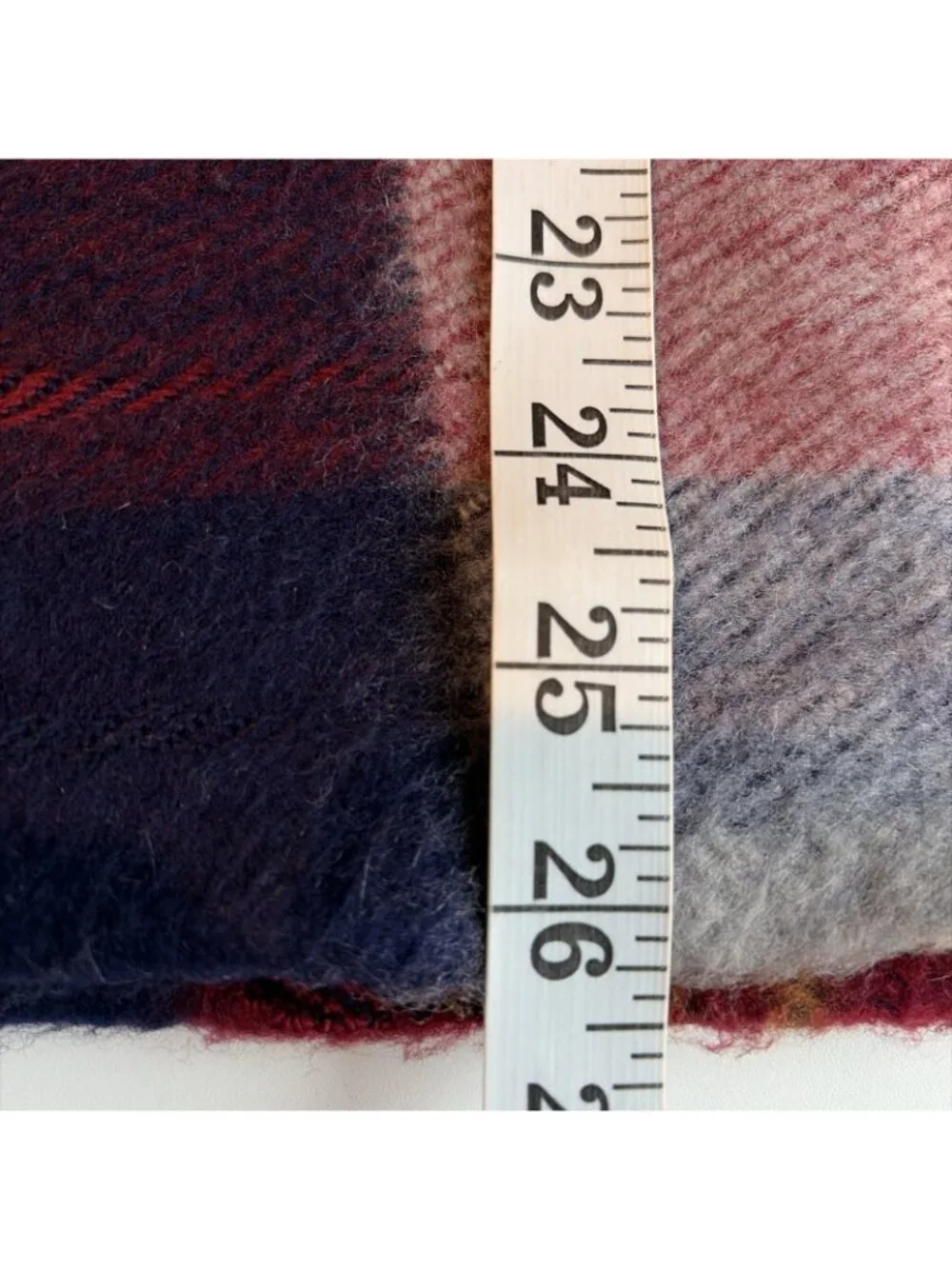 Faribault Woolen Mill Co Faribo Tartan Throw Stadium Lap Blanket Red Blue 52X46